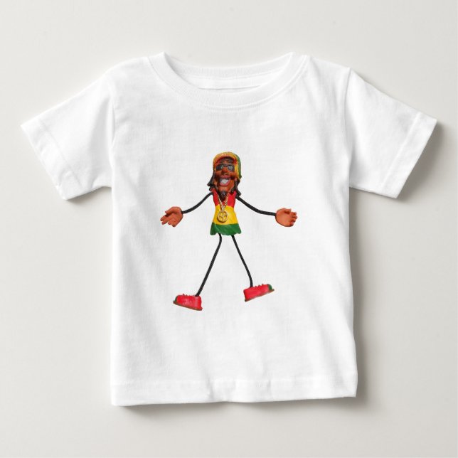 Rasta stick figur med den guld- fredsteckenet tee shirt (Framsida)