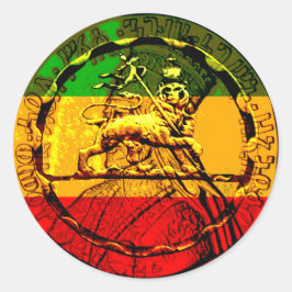 Rasta Sticker Lejona Kung i Judah Runt Klistermärke