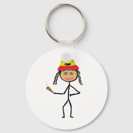 Rasta Stickwoman Nyckelring