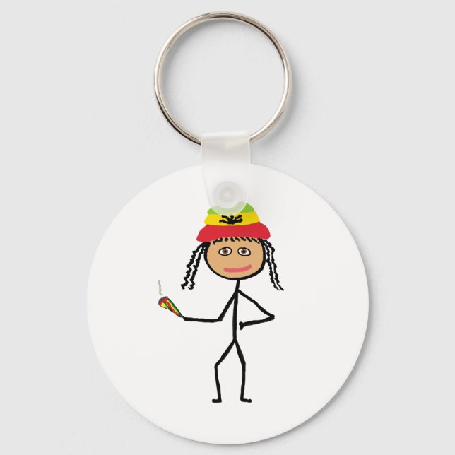 Rasta Stickwoman Nyckelring (Framsida)