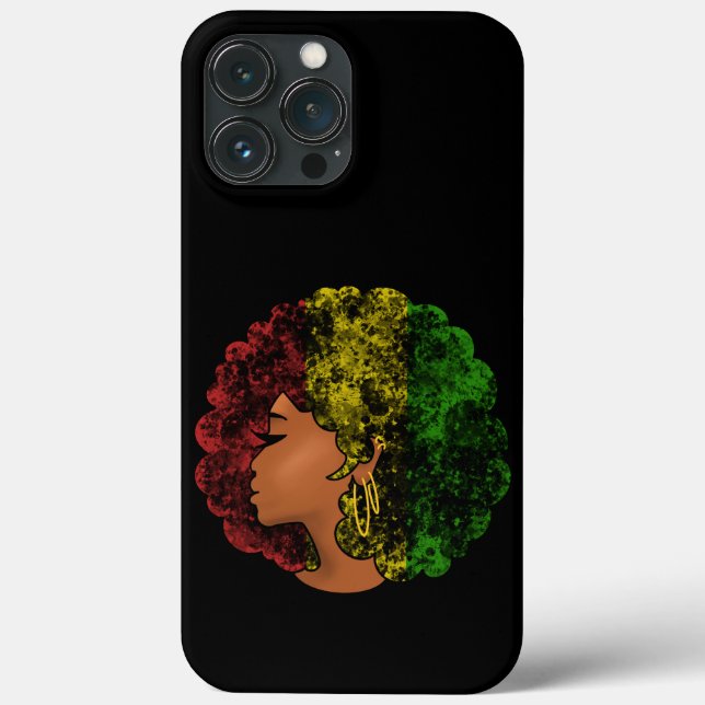 Rasta svart flicka kvinna afro röd gul grön  (Baksida)