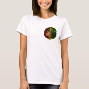Rasta svart flicka kvinna afro röd gul grön  t shirt