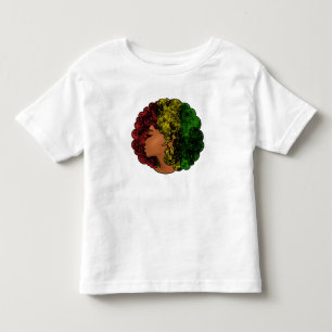 Rasta svart flicka kvinna afro röd gul grön  t shirt