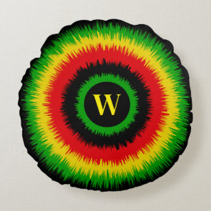 Rasta Tie Dye Monogram Rund Kudde