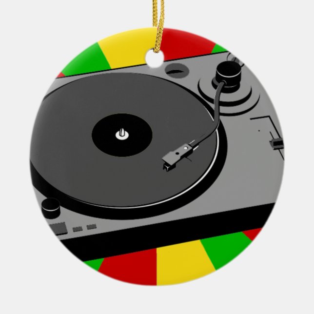 Rasta Turntable Julgransprydnad Keramik (Framsidan)