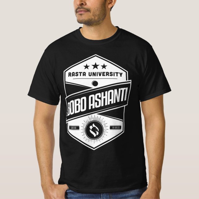 Rasta Universiteten Bobo Ashanti Good Vibes Reggae T Shirt (Framsida)