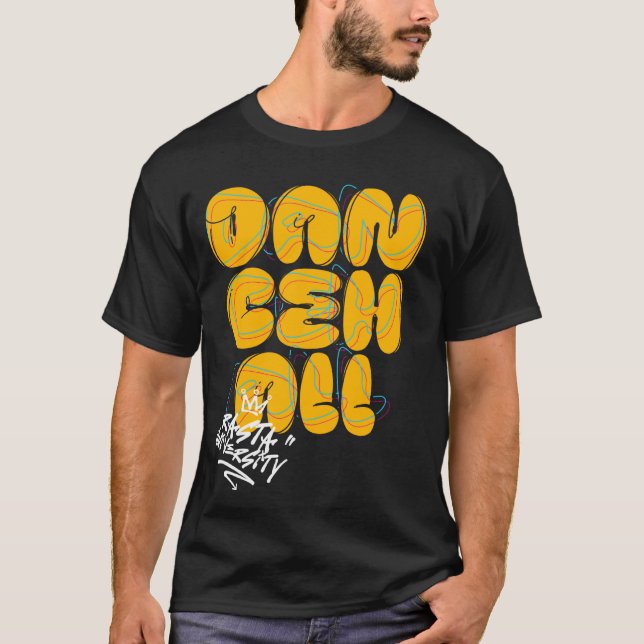 Rasta Universiteten Dancehall Graffiti Stil Reggae T Shirt (Framsida)