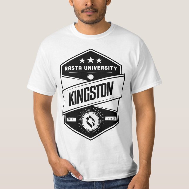 Rasta Universiteten Kingston Good Vibes Reggae T Shirt (Framsida)