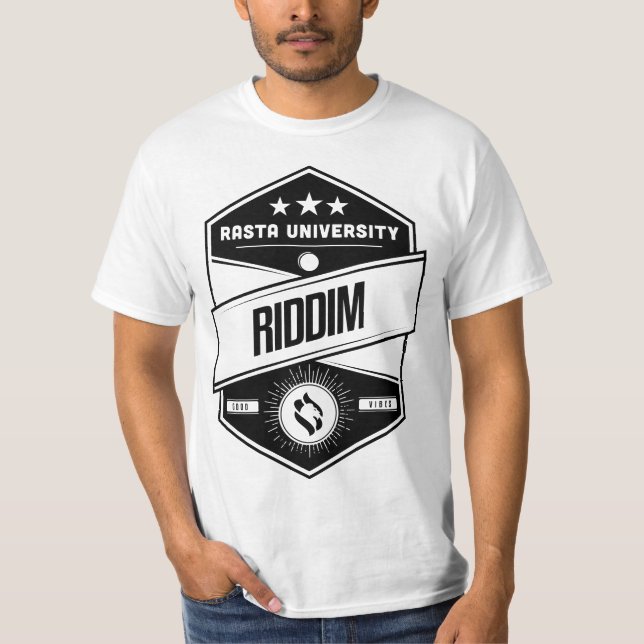 Rasta Universiteten Riddim Good Vibes Reggae T Shirt (Framsida)