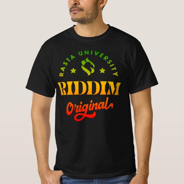 Rasta Universiteten Riddim Original Rasta Reggae T Shirt (Framsida)