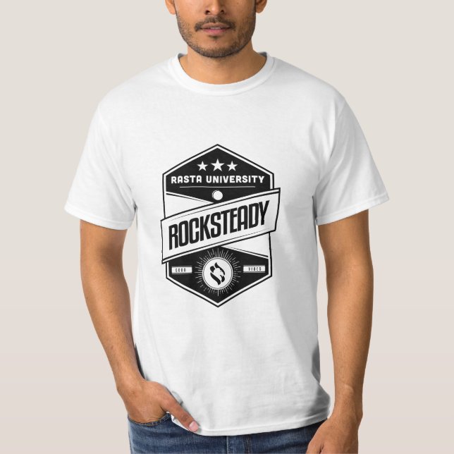 Rasta Universiteten Rocksteady Good Vibes Reggae T Shirt (Framsida)