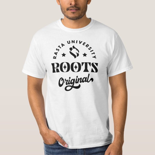 Rasta Universiteten Roots Original Reggae T Shirt (Framsida)