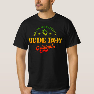 Rasta Universiteten Rude Boy Original Rasta Reggae T Shirt