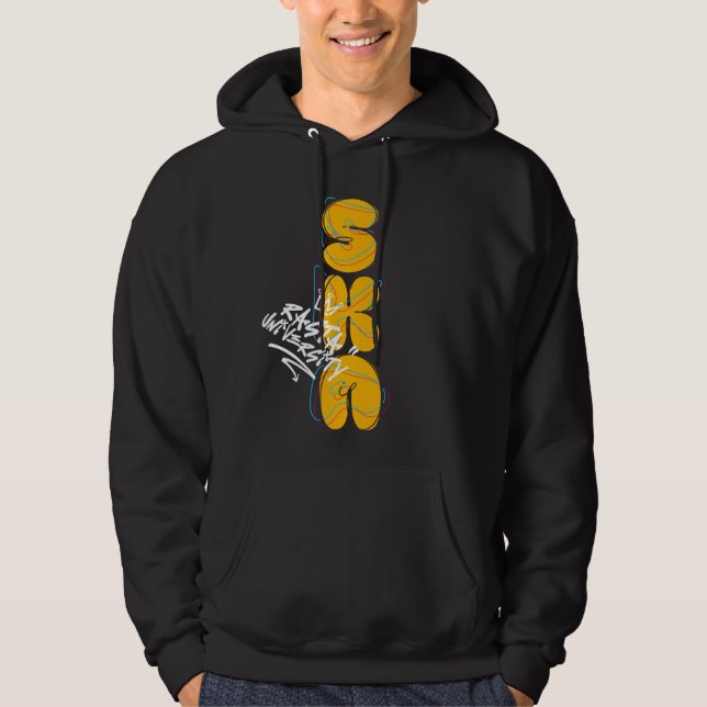 Rasta Universiteten ska Graffiti Stil Reggae Hoodie (Framsida)
