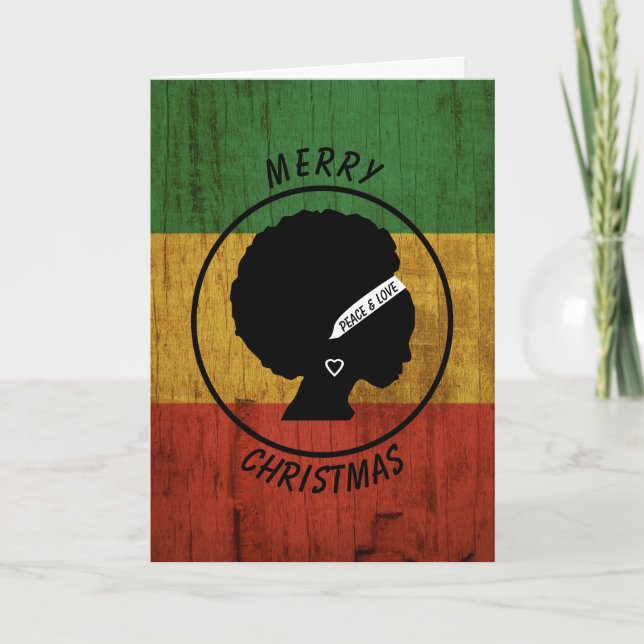 Rasta Woman Peace & Kärlek, julklapp S Kort (Framsida)