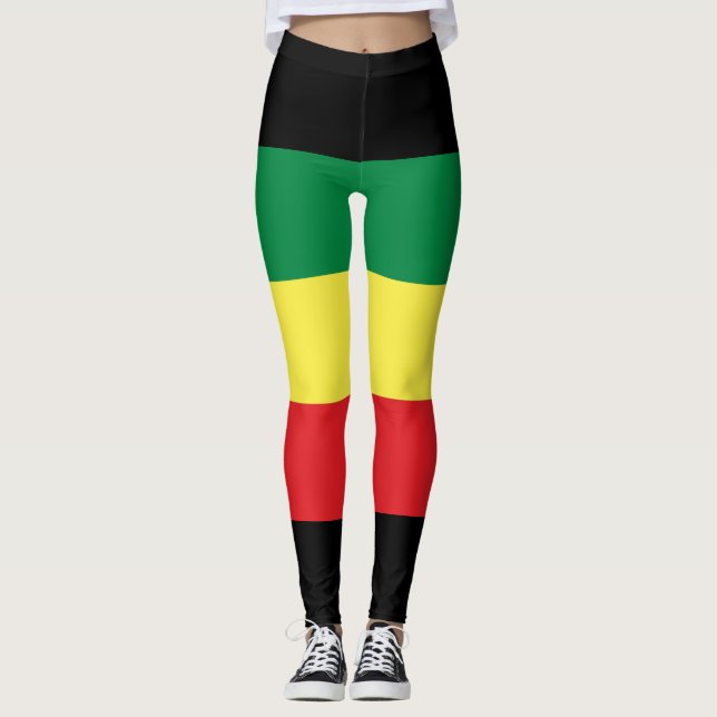 Rastafara Power - Rasta Yoga - Reggae Leggins Leggings (Framsida)