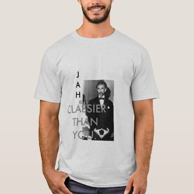 Rastafari ÄR, MER CLASSIER ÄN DIG., JAH T-shirt (Framsida)