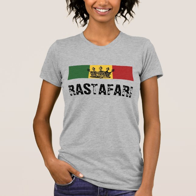 Rastafari Banner Te T Shirt (Framsida)