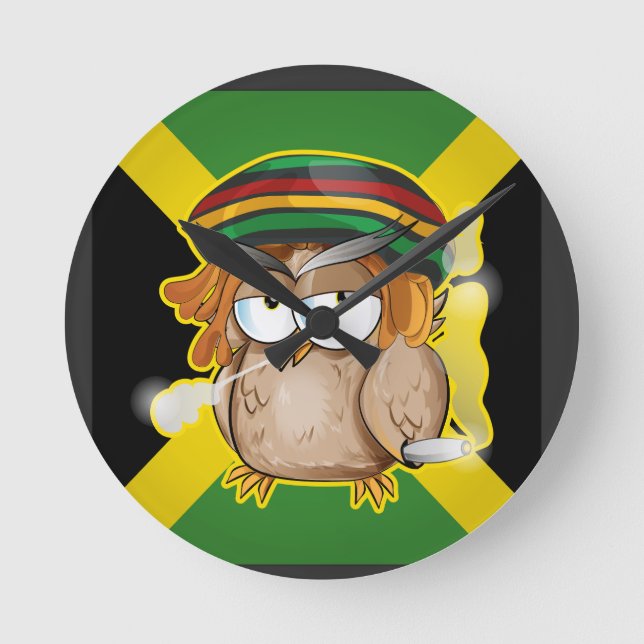 Rastafari Chicken Rund Klocka (Framsida)