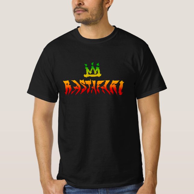 Rastafari Distorted Rasta Färg Reggae T-Shirt (Framsida)