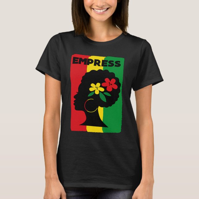 Rastafari Empress Jamaica Souvenir Rasta Roots Reg T Shirt (Framsida)