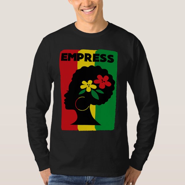 Rastafari Empress Jamaica Souvenir Rasta Roots Reg T Shirt (Framsida)