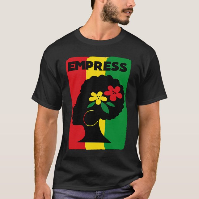 Rastafari Empress Jamaica Souvenir Rasta Roots Reg T Shirt (Framsida)