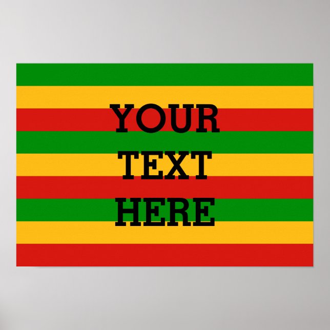 RASTAFARI FÄRG + din text Poster (Framsidan)