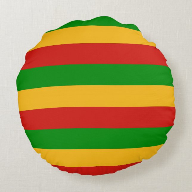 RASTAFARI FÄRG + era idéer Rund Kudde (Baksidan)