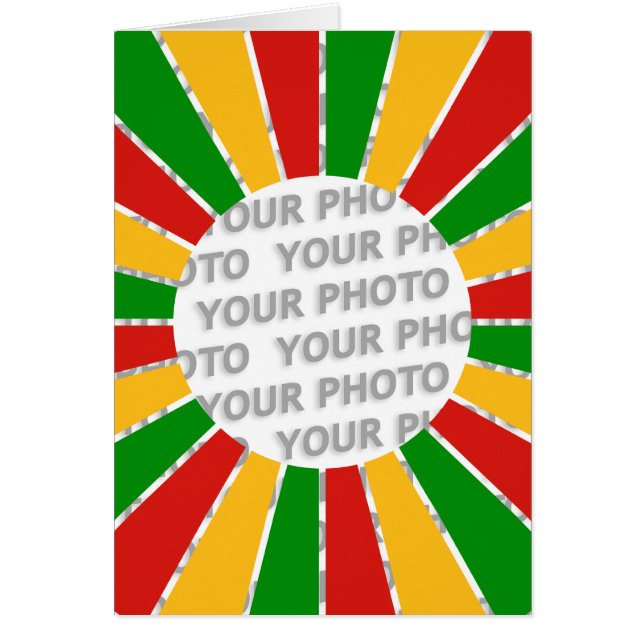 RASTAFARI FLAGGA BUTTON RAYS + ditt tecken eller f Hälsningskort (Framsidan)