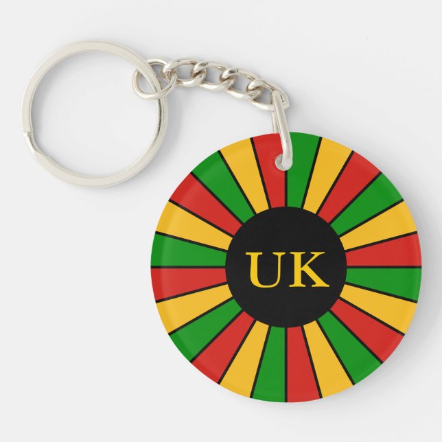 RASTAFARI FLAGGA BUTTON RAYS + ditt tecken eller m (Framsidan)