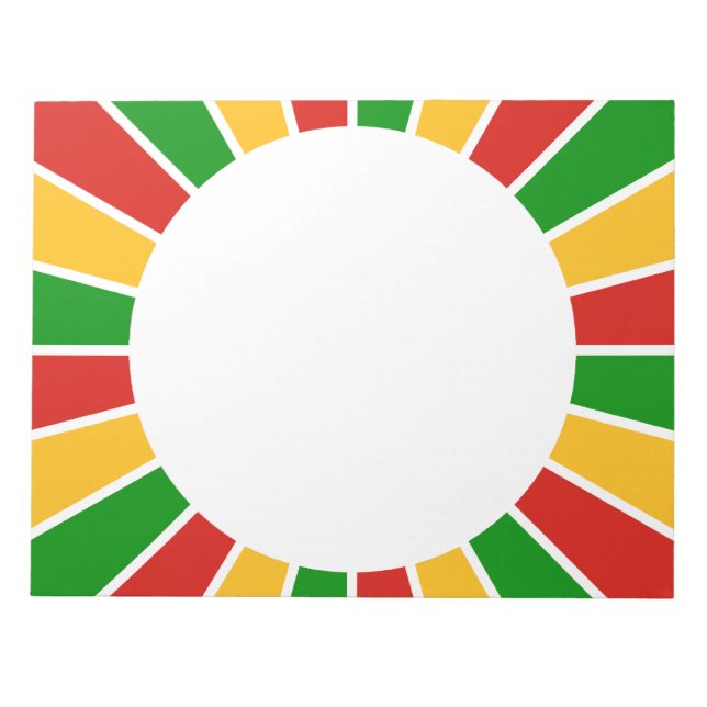RASTAFARI FLAGGA BUTTON RAYS + ditt tecken eller m Anteckningsblock (Framsida)