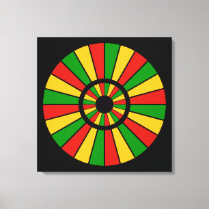 RASTAFARI FLAGGA BUTTON RAYS + ditt tecken eller m Canvastryck