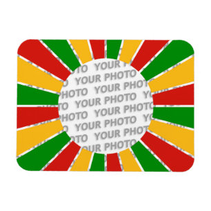 RASTAFARI FLAGGA BUTTON RAYS + ditt tecken eller m Magnet