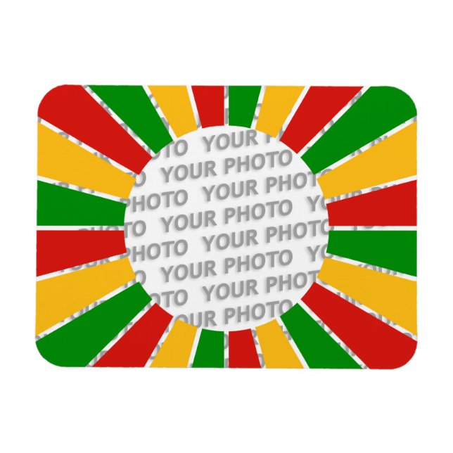 RASTAFARI FLAGGA BUTTON RAYS + ditt tecken eller m Magnet (Horisontell)