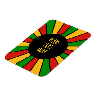 RASTAFARI FLAGGA BUTTON RAYS + ditt tecken eller m Magnet