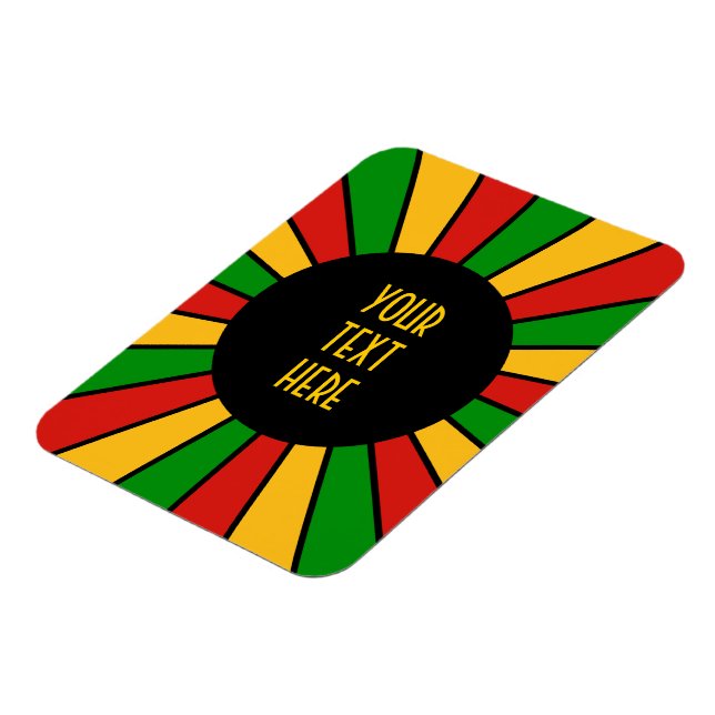 RASTAFARI FLAGGA BUTTON RAYS + ditt tecken eller m Magnet (Vänstra Sidan)