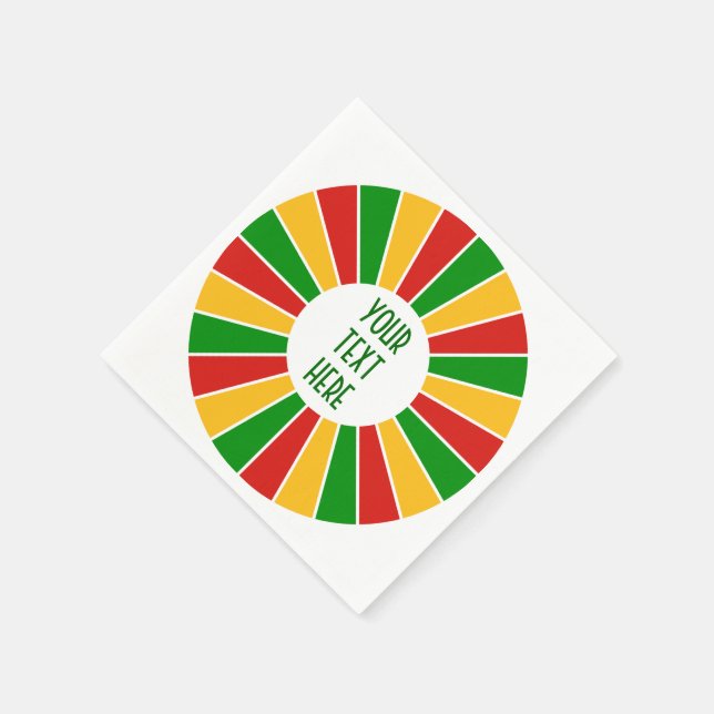 RASTAFARI FLAGGA BUTTON RAYS + ditt tecken eller m Pappersservett (Hörn)