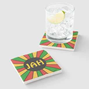 RASTAFARI FLAGGA BUTTON RAYS + ditt tecken eller m Stenunderlägg