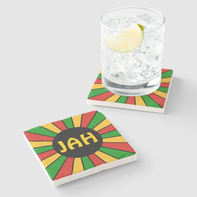 RASTAFARI FLAGGA BUTTON RAYS + ditt tecken eller m Stenunderlägg (Sidan)