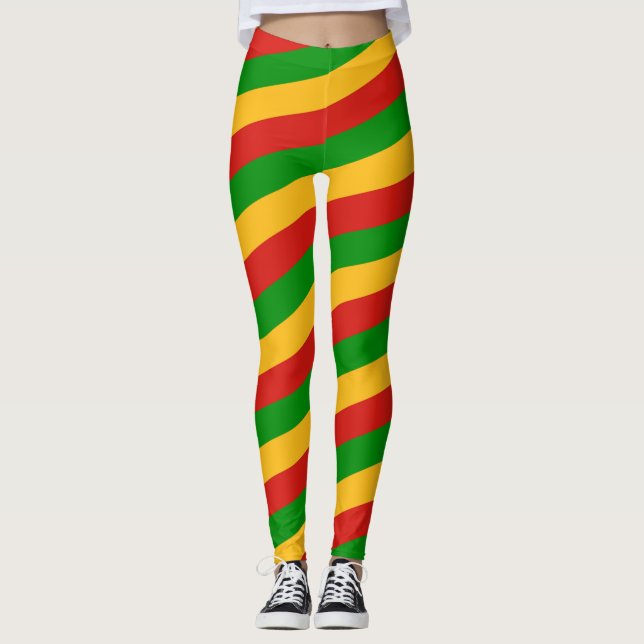 RASTAFARI FLAGGA FÄRG rand + era idéer Leggings (Framsida)
