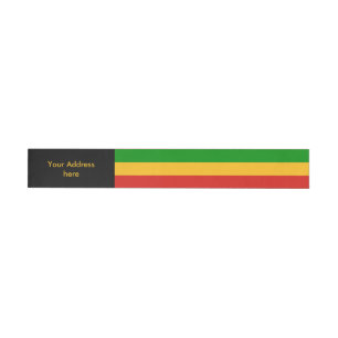 RASTAFARI FLAGGA FÄRGER + din text Etikettband