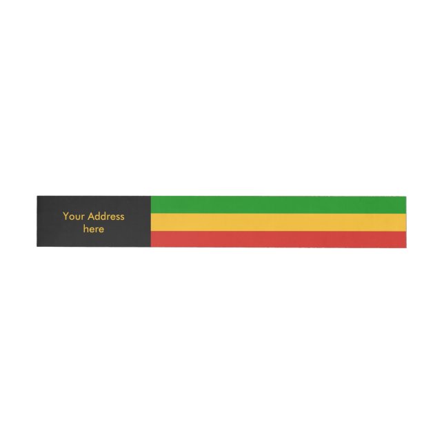 RASTAFARI FLAGGA FÄRGER + din text Etikettband (Individuell)
