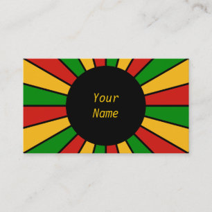 RASTAFARI-FLAGGA KNÄPPAS STRÅLAR + ditt Visitkort