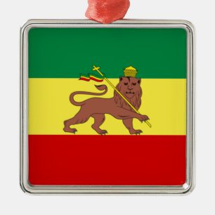 Rastafari Flagga (Rastafari) (Rasta) Julgransprydnad Metall