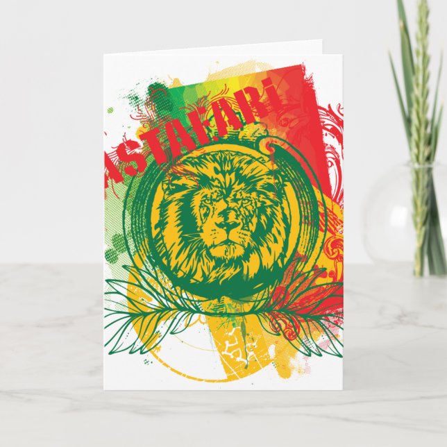 Rastafari hälsningkort kort (Framsida)