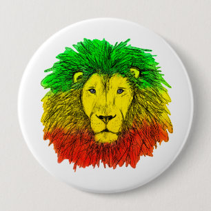 rastafari lejon huvud rött grönt gult Jamaica rast Knapp