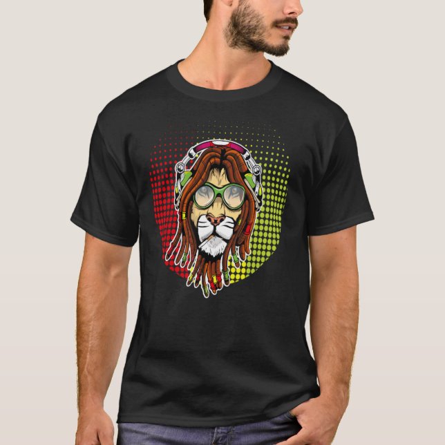 Rastafari Lejon T Shirt (Framsida)