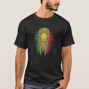 Rastafari Lejon till Judah Jamaica Souvenir Rasta T Shirt