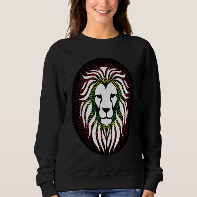Rastafari Lion Head Jamaica Souvenir Rasta Roots R T Shirt (Framsida)